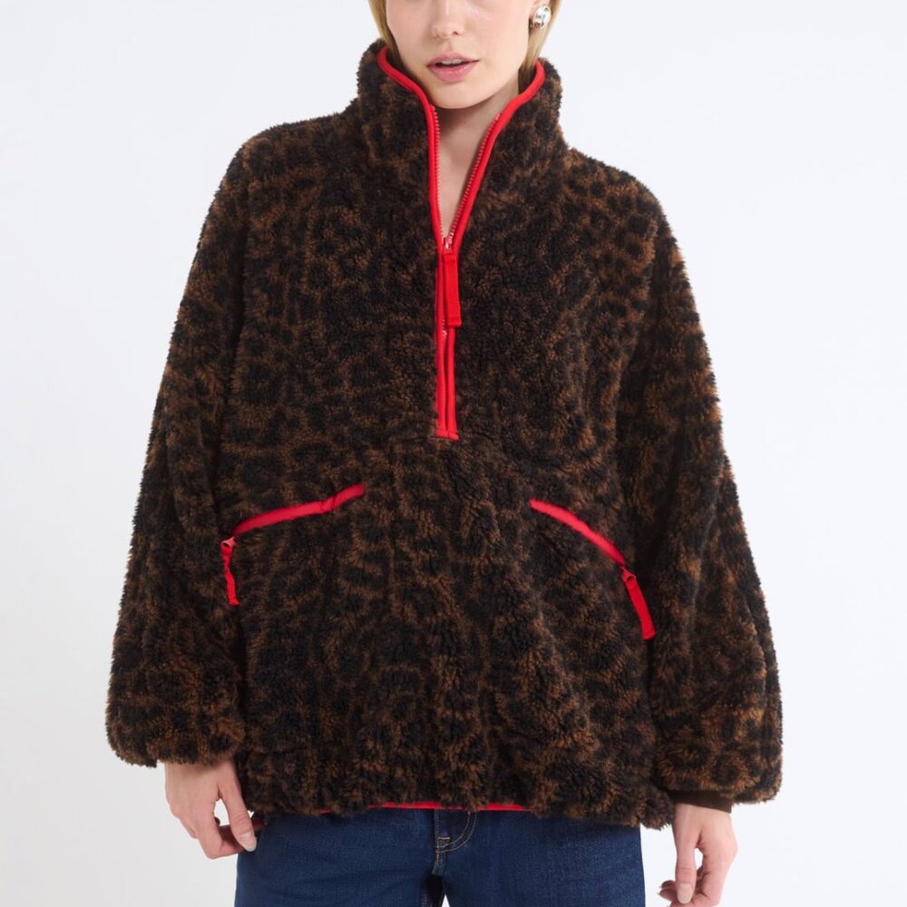 Rumored Animal Print Sherpa Jacket